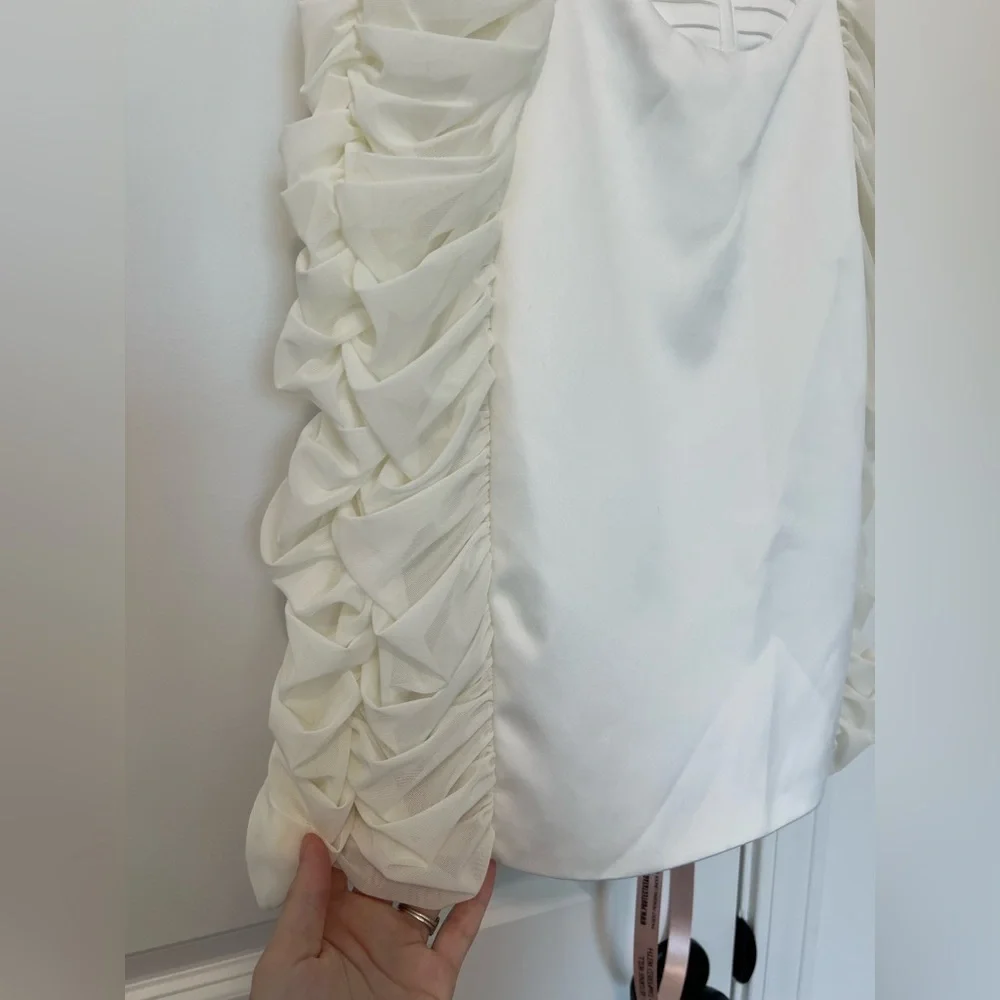 NWOT House of CB London Lucinda White Ruched Corset Mini Dress